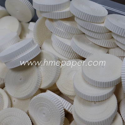White Crepe / Pleat / Folds HME Filter Paper Industrial Absorbent Filter Paper